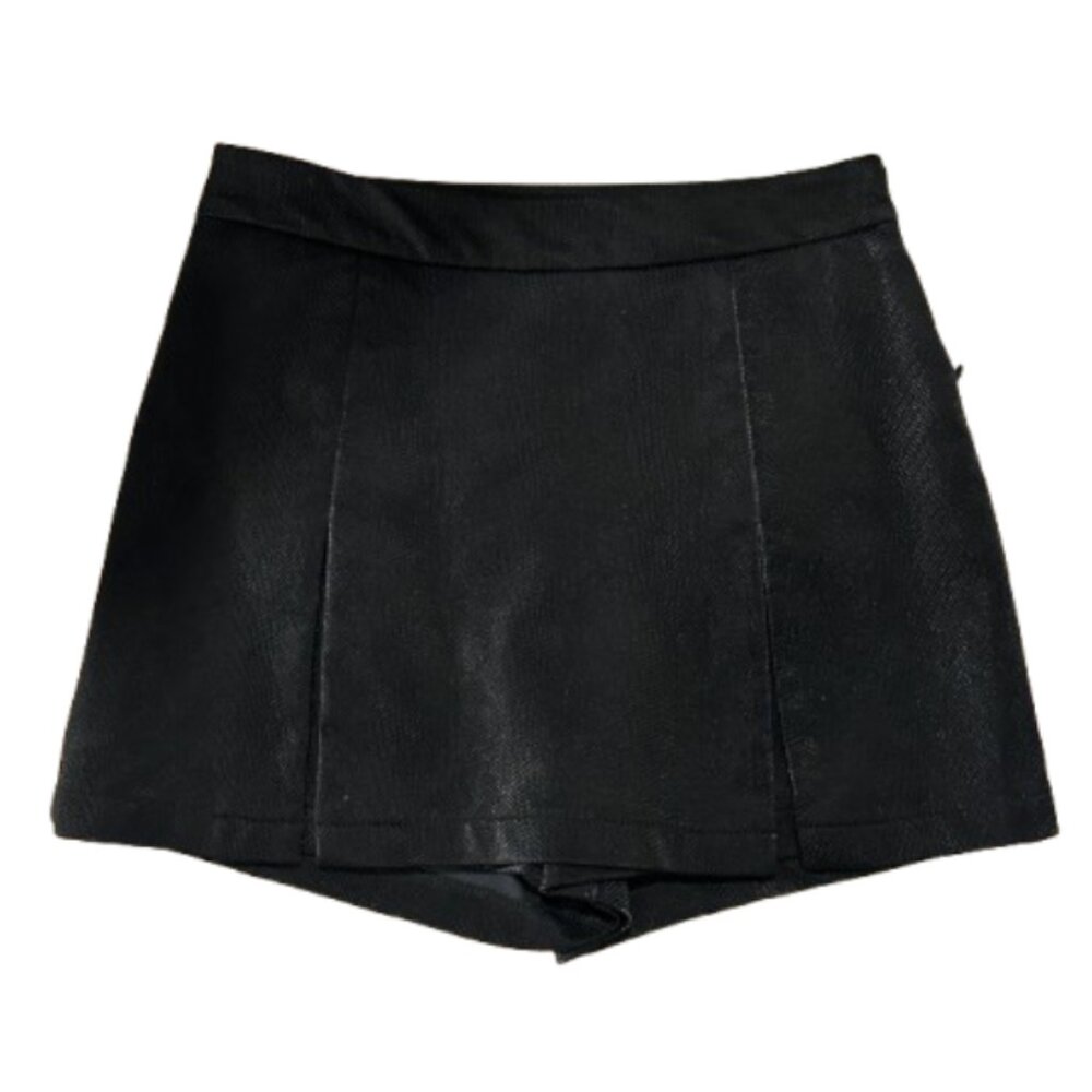 Zara Black Leather Skirt